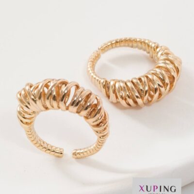 انگشتر-طرح -ژوپینگ-پیچی-روکش-طلا-رنگ-ثابت