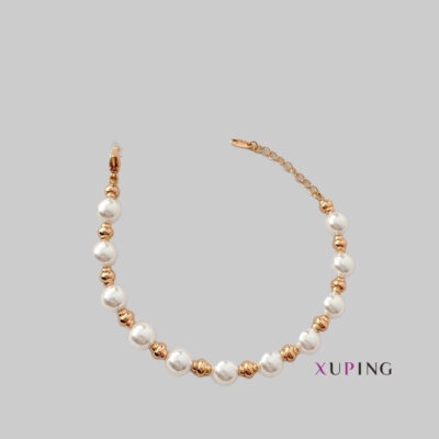 دستبند-زنانه-روکش-طلا-طرح-گوی و مروارید-ژوپینگ