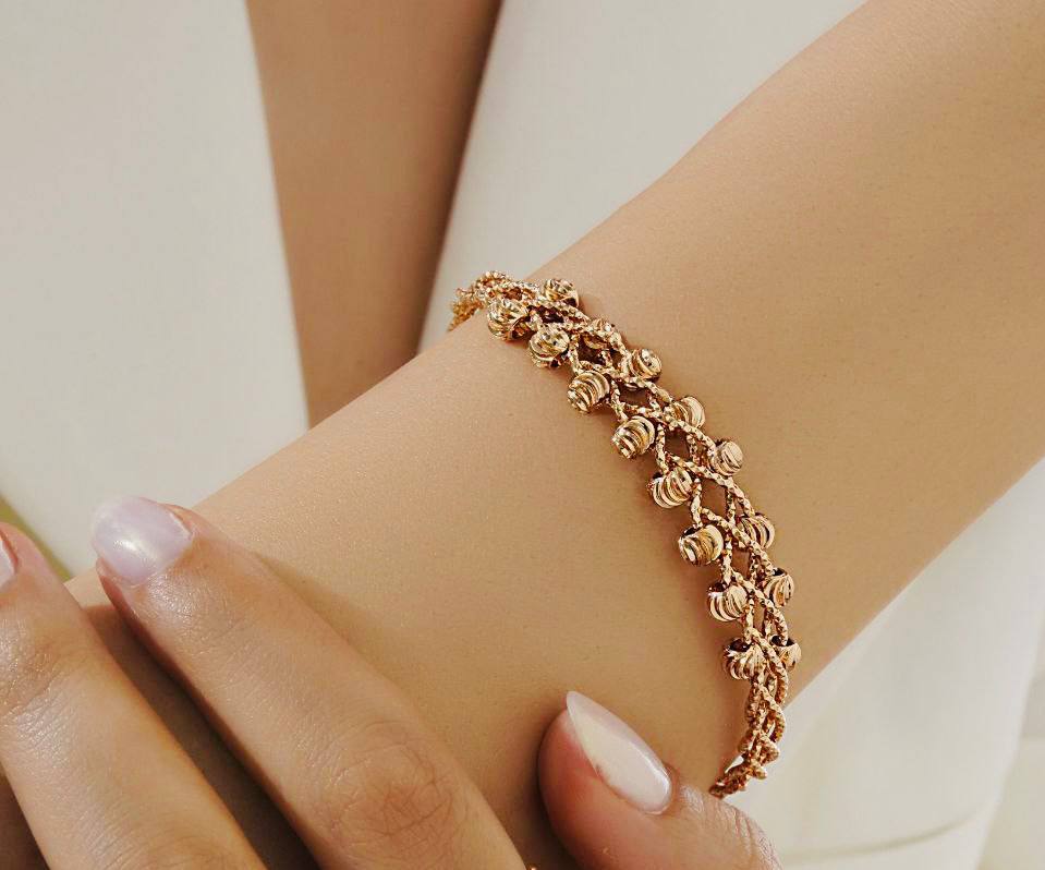 دستبند-زنانه-روکش-طلا-طرح-گوی-ژوپینگ