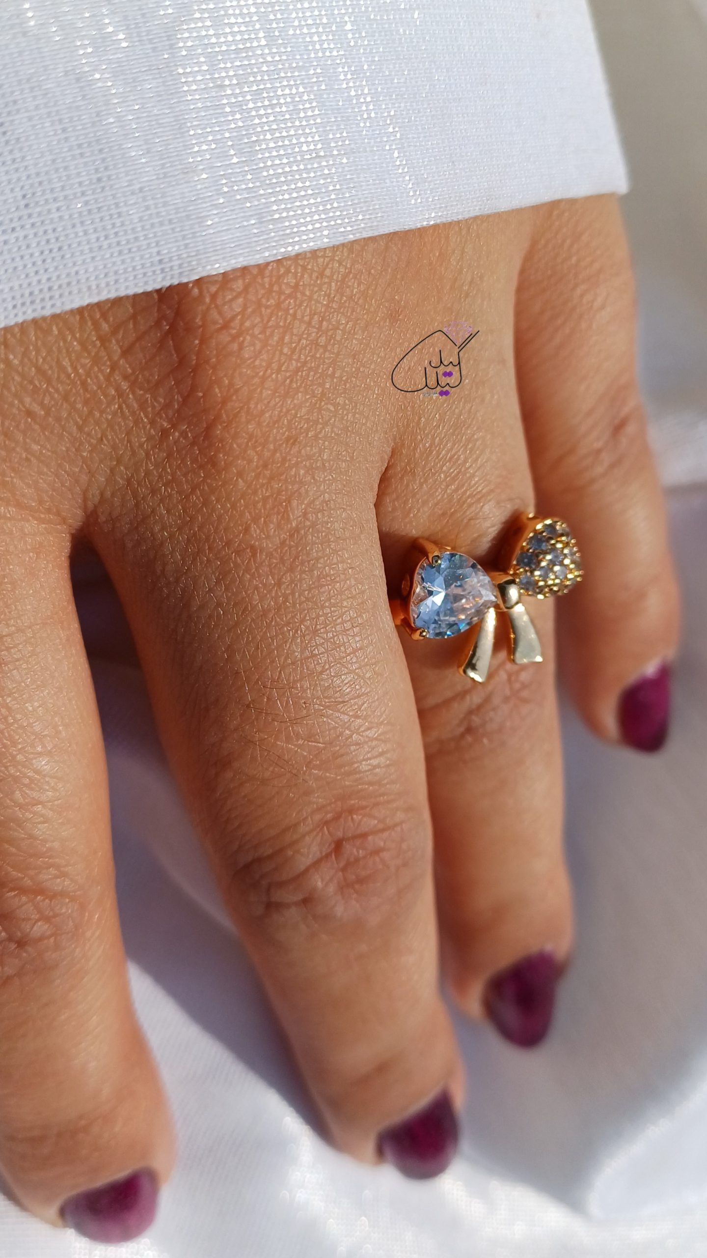 20250329_123555 انگشتر پاپییون نگین دار روکش استیل