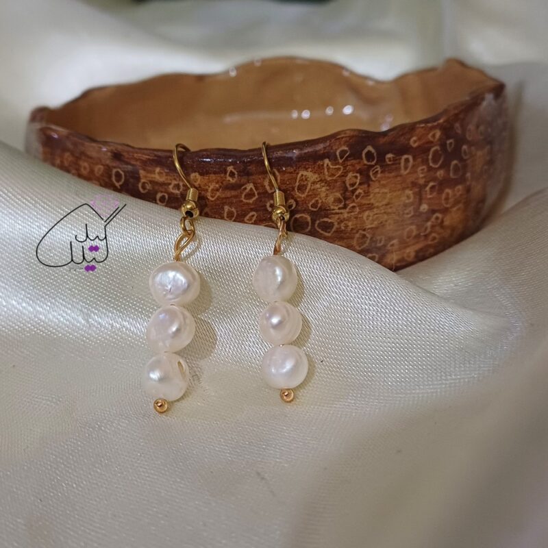 مروارید پروشی اصل گوشواره استیل