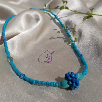 گردنبند فیروزه وگوی توپی منجق