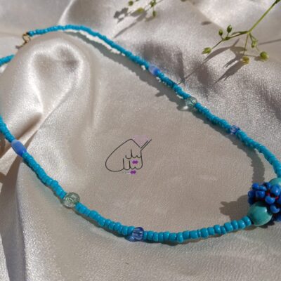 گردنبند فیروزه وگوی توپی منجق